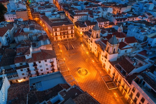 Ronda aerial view night