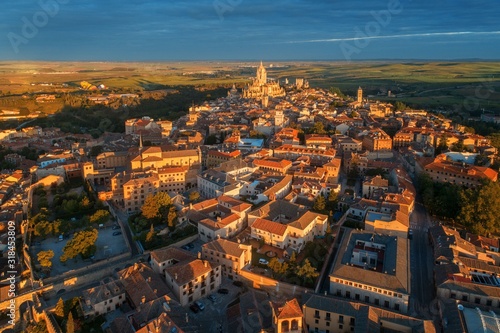 Segovia Cathedral aerial view sunrise © rabbit75_fot