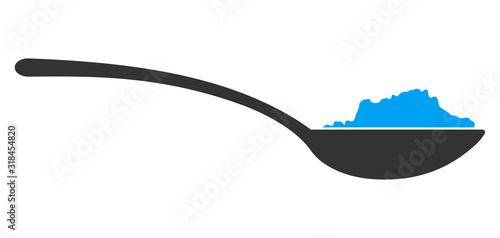 Powder spoon vector icon. Flat Powder spoon pictogram is isolated on a white background.