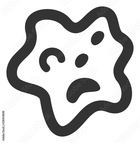Bacteria vector icon. Flat Bacteria pictogram is isolated on a white background.