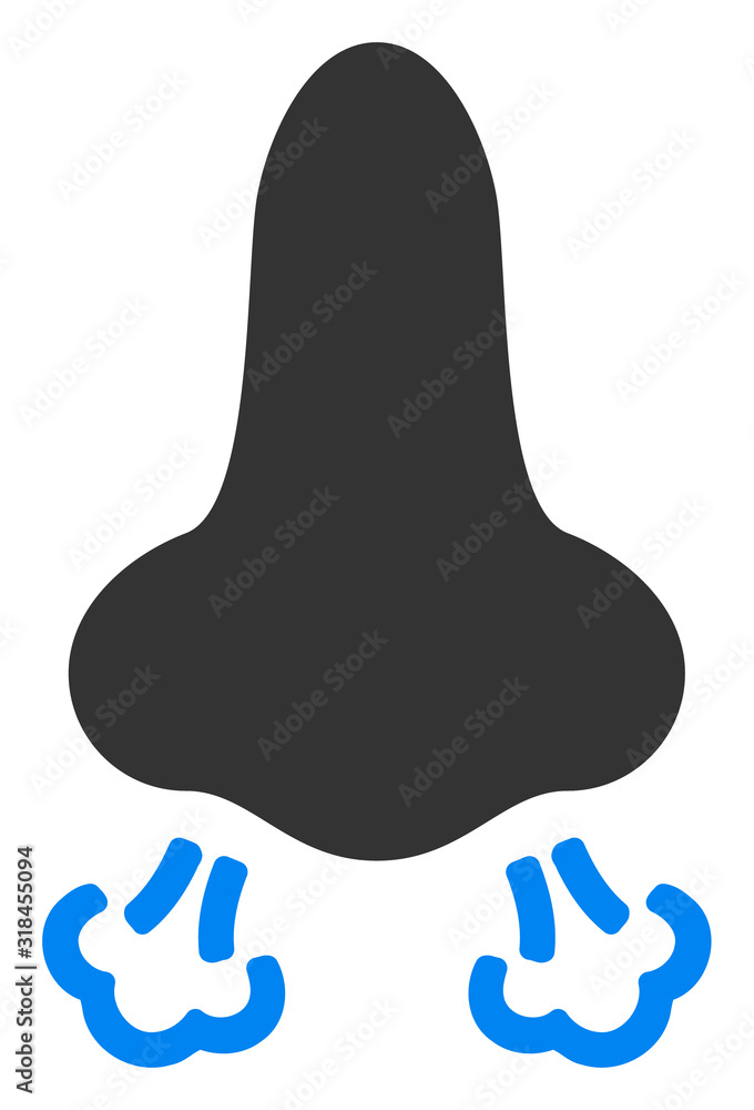 Obraz premium Nose breath vector icon. Flat Nose breath pictogram is isolated on a white background.