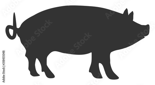 Pig vector icon. Flat Pig pictogram is isolated on a white background.