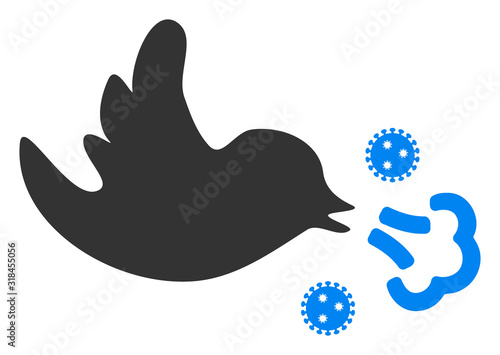 Bird infection vector icon. Flat Bird infection pictogram is isolated on a white background.