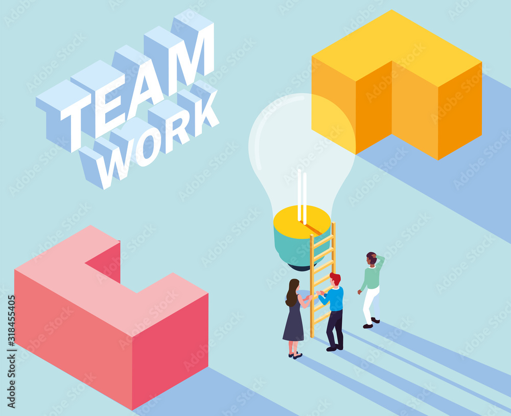 group of people with light bulb , teamwork group of people with light bulb , teamwork