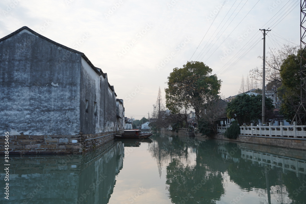 Fototapeta premium Village in Water Town