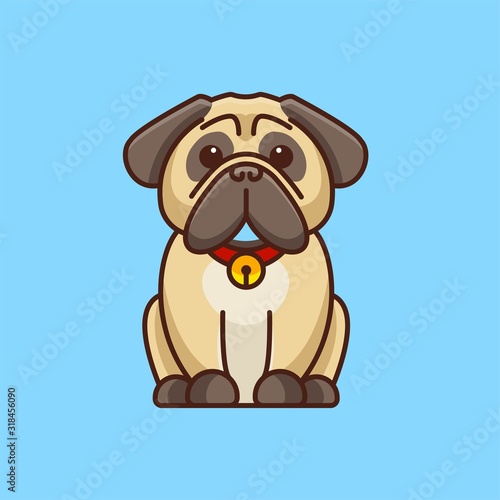 puppy illustration cute outline dog