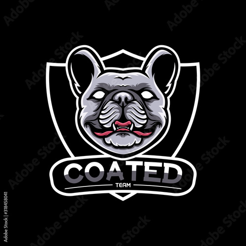 french bulldog mascot logo. short hair coated dog mascot