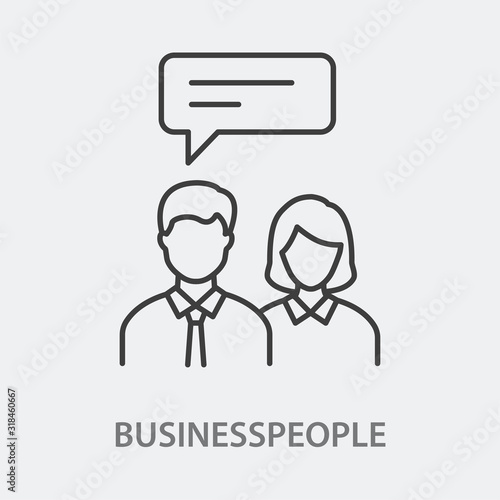 Businesspeople line icon on white background.