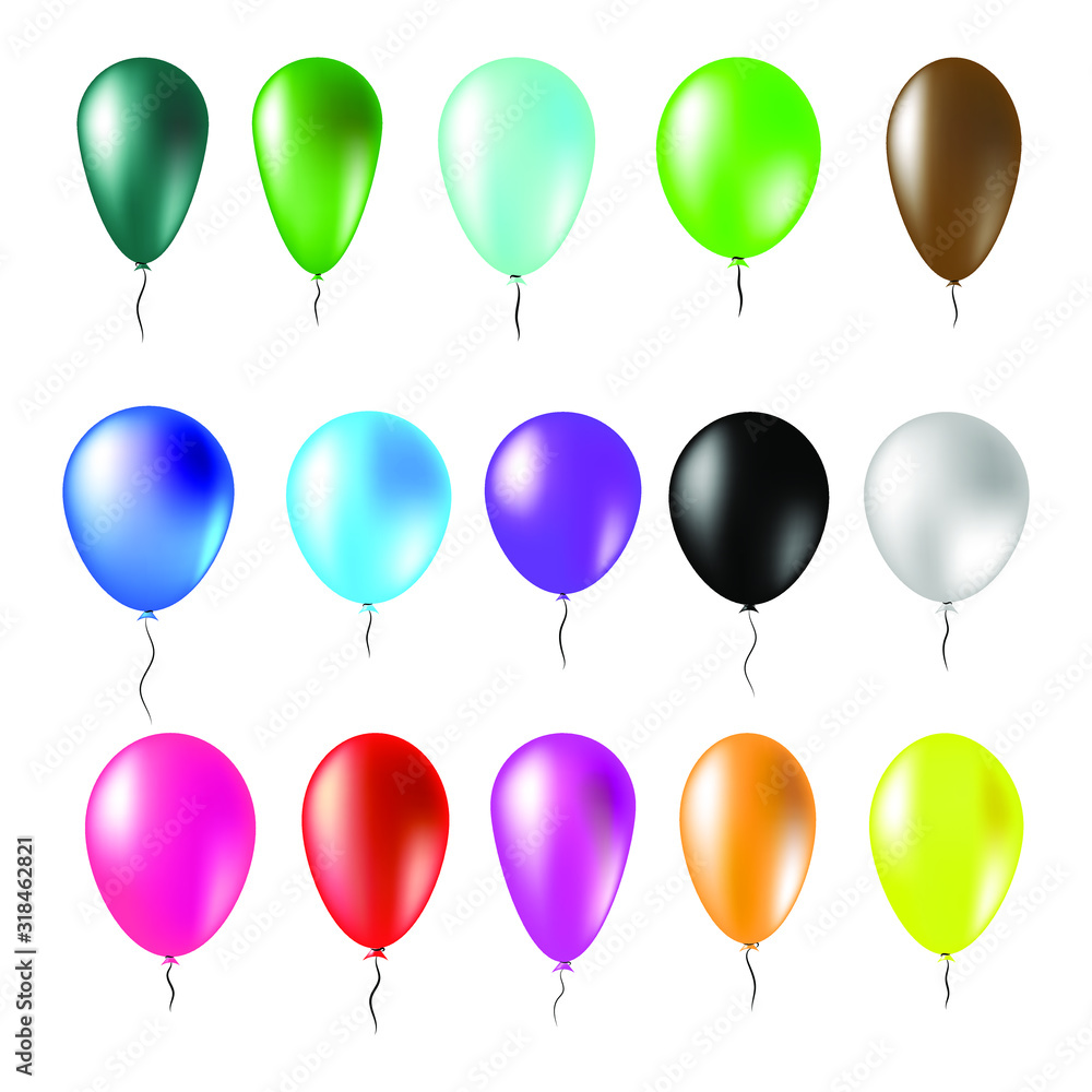 Colorful balloons. Realistic balloons. Air balloons vector. 3 d balloons