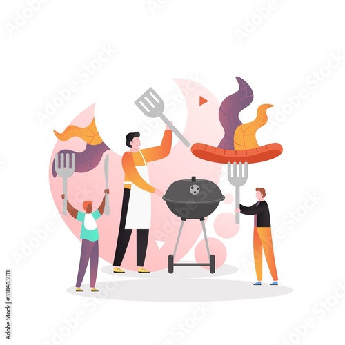 Bbq party vector concept for web banner, website page