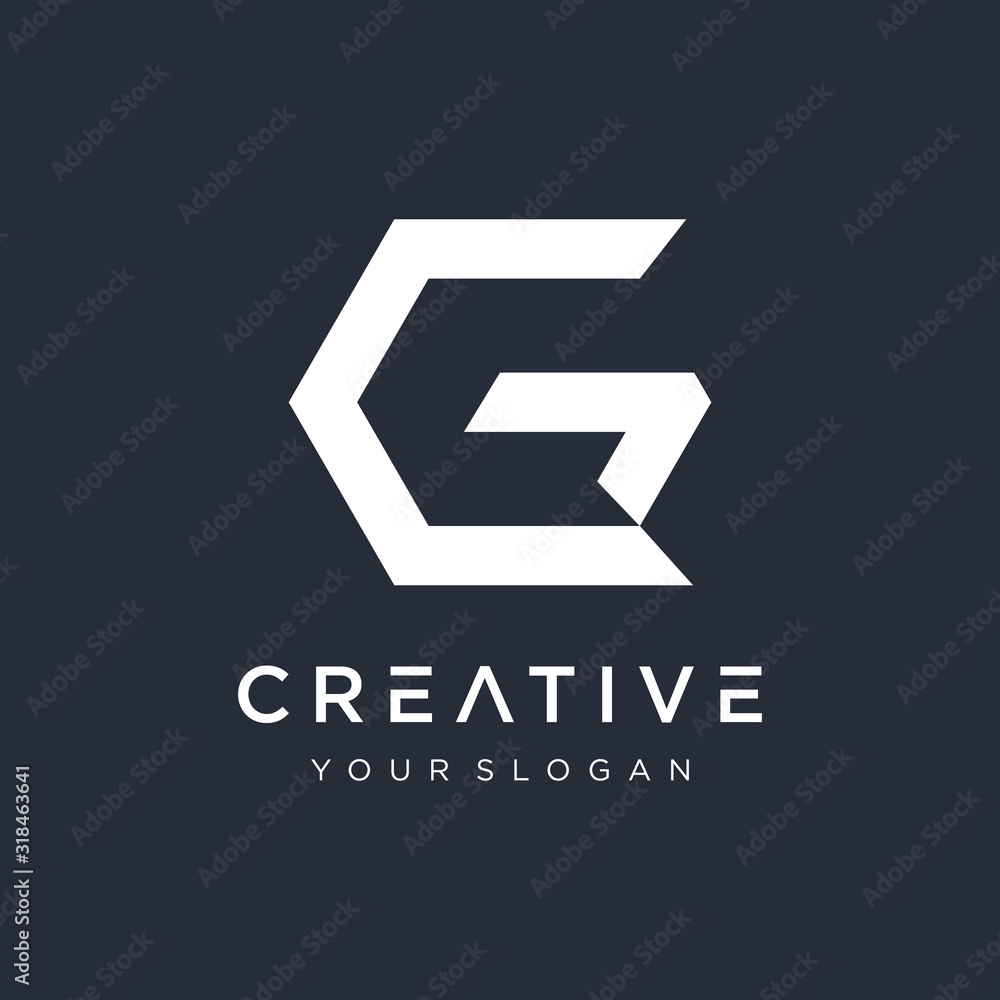 Letter CG Logo with hexagon concept. Template Illustration Business Company Vector Logo Design. Creative minimalism logotype icon symbol. - VECTOR Letter CG Logo with hexagon concept. Template Illustration Business Company Vector Logo Design. Creative minimalism logotype icon symbol. - VECTOR