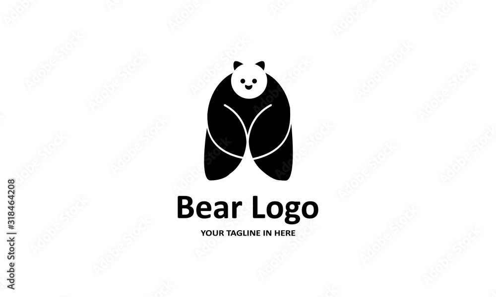 The flat bear logo concept is perfect for business, technology, contractor and housing symbols, health,sport, restaurants, education