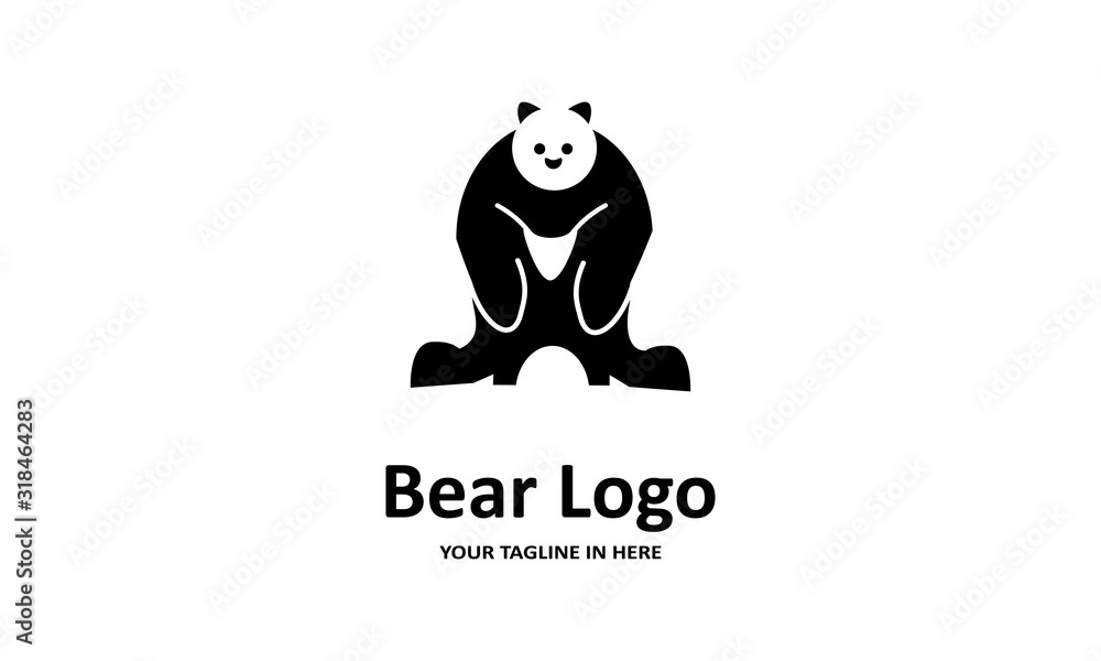 Fototapeta premium The flat bear logo concept is perfect for business, technology, contractor and housing symbols, health,sport, restaurants, education