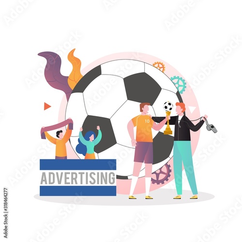 Football championship vector concept for web banner, website page