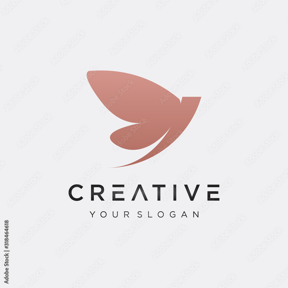 Abstract Butterfly logo template. simple Vector logo illustration. This logo suitable for beauty cosmetic logo. - VECTOR Abstract Butterfly logo template. simple Vector logo illustration. This logo suitable for beauty cosmetic logo. - VECTOR