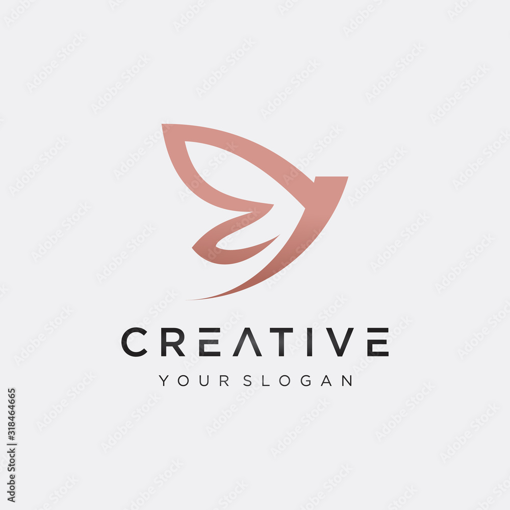 Abstract Butterfly logo template. simple Vector logo illustration. This logo suitable for beauty cosmetic logo. - VECTOR Abstract Butterfly logo template. simple Vector logo illustration. This logo suitable for beauty cosmetic logo. - VECTOR