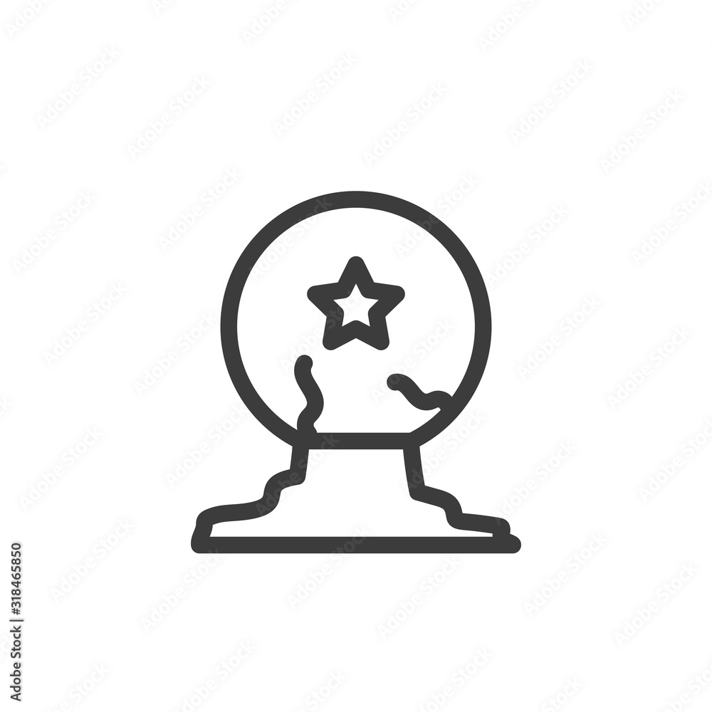 silhouette of witch crystal ball on white background silhouette of witch crystal ball on white background