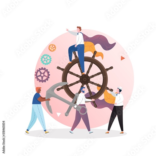 Sailor vector concept for web banner, website page