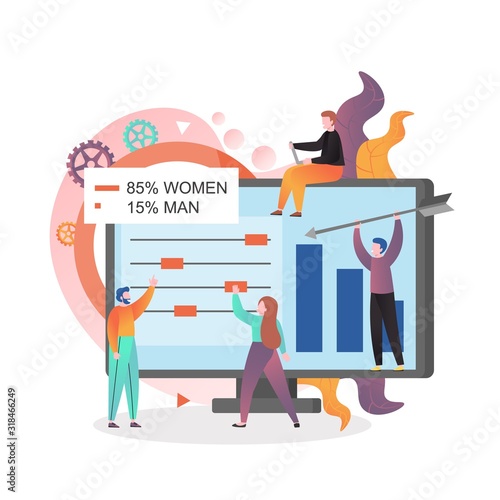 Target audience vector concept for web banner, website page
