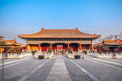 Halberd gate of Taimiao in Beijing  China. Beijing labor people s Cultural Palace  China