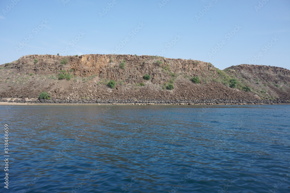 Sea cliffs over Gulf of Tadjourah, Djibouti