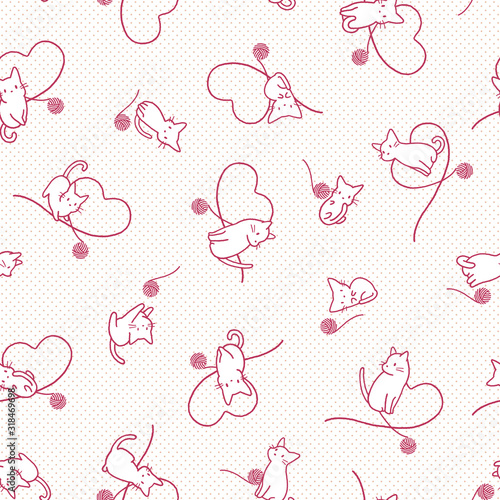 Cute and simple cat seamless pattern,