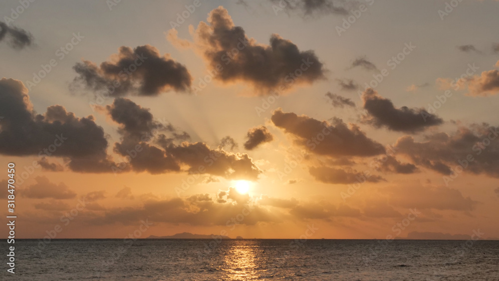 Calm water in twilight sunset time Calm water in twilight sunset time