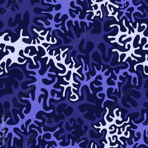 vector blue corals seamless pattern