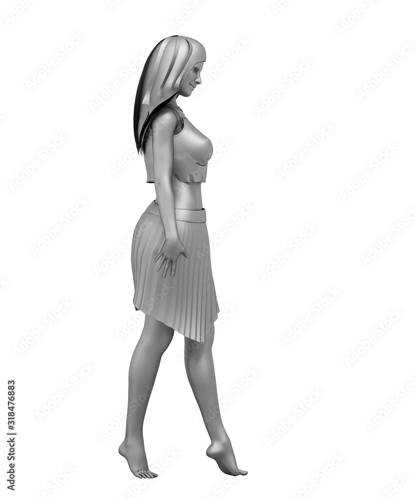 Fototapeta premium woman character, 3D rendering, illustration