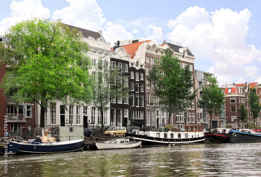 Medieval houses in Amsterdam, capital of Netherland