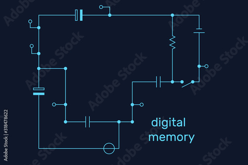 Electronic circuit scheme. Technology concept. Vector.