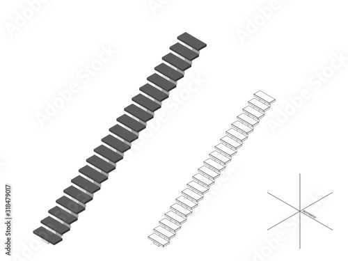 Stairway. Isolated on white...