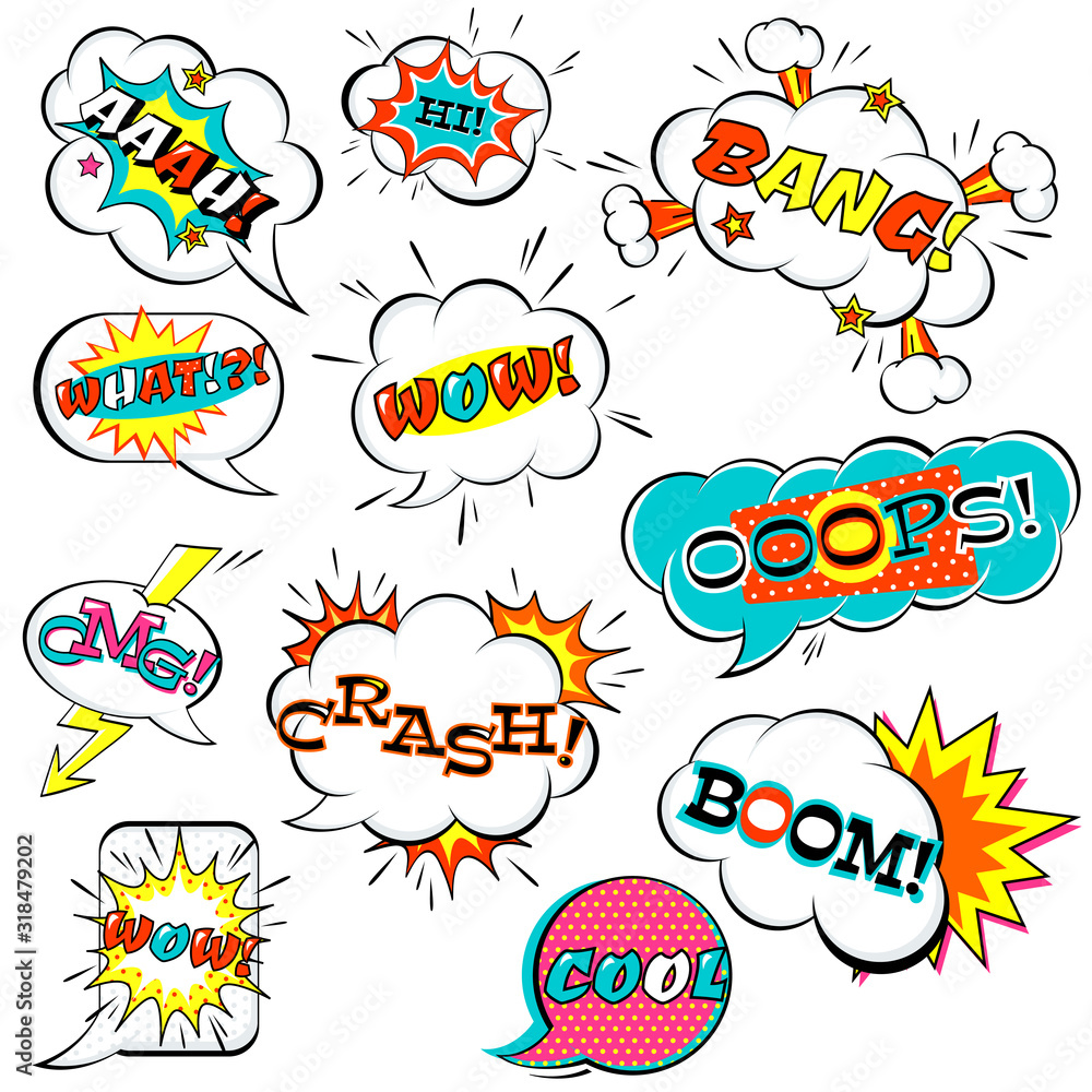 Set of comic speech bubble Set of comic speech bubble