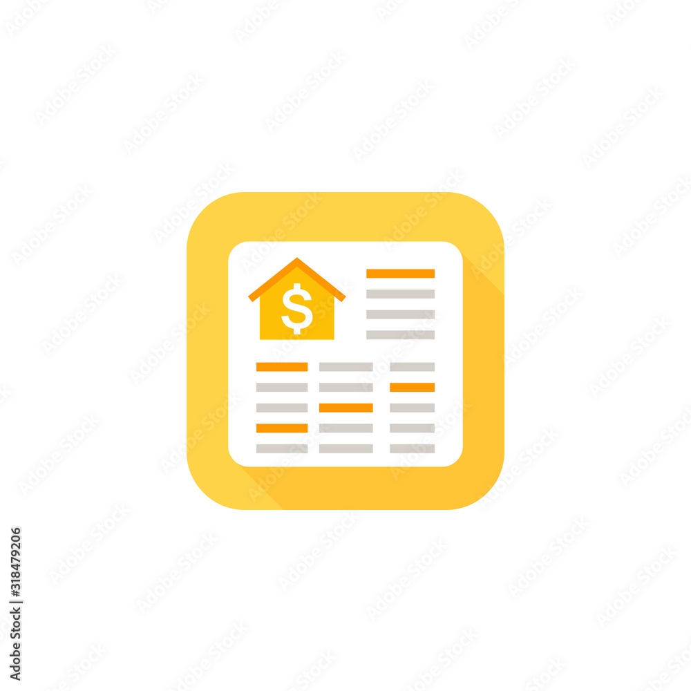 house payments icon with spreadsheet house payments icon with spreadsheet