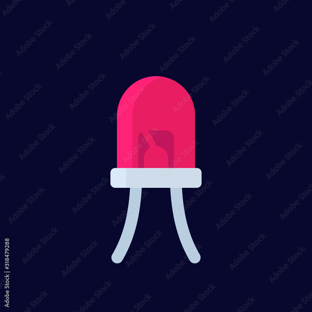 light emitting diode icon, flat vector light emitting diode icon, flat vector