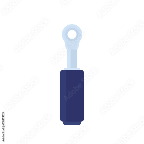 Hydraulic cylinder vector icon on white