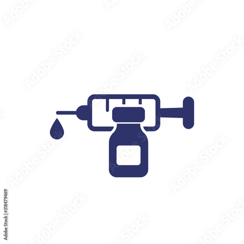 vaccination, vaccine icon on white