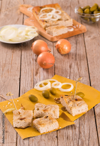 Genoese focaccia flatbread.	