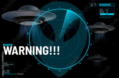 Abstract radar screen indicating alien attack