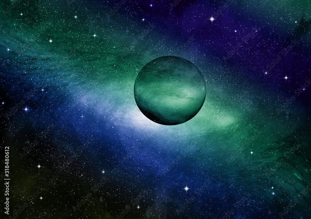 Obraz premium galaxy in a free space. 3D rendering