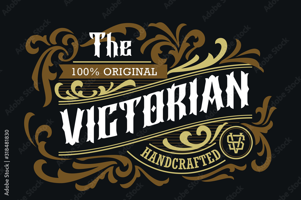 Victorian Badge Minimalist Luxury Hipster Label Design Vintage Traditional Ornament Suitable For Fashion And Apparel