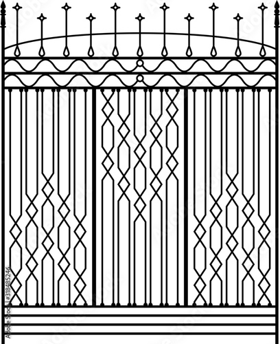 Wrought Iron Gate, Ornamental Design