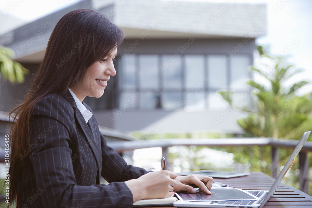 Business people are working happily Business people are working happily