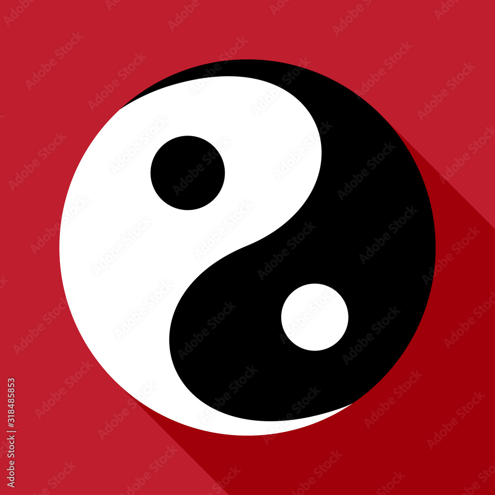 Ying-yang symbol of harmony and balance. Flat style. Ying-yang symbol of harmony and balance. Flat style.