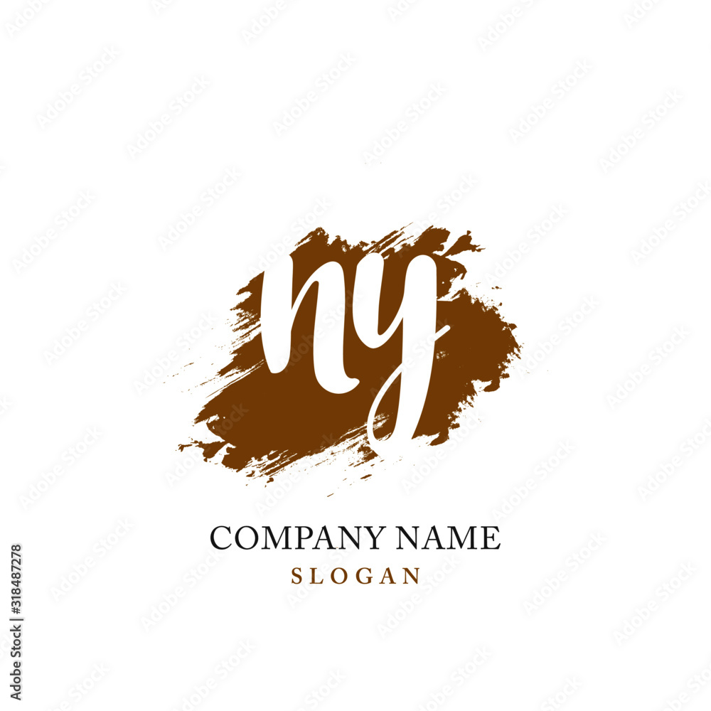 Fototapeta premium NY Initial handwriting logo vector