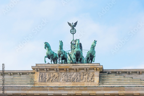 Quadriga on Brandenburg Gate in Berlin, Germany.