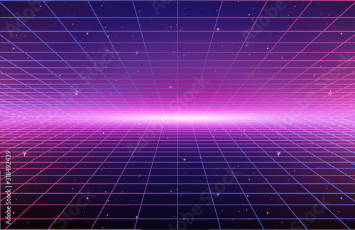 80s Retro Sci-Fi Background