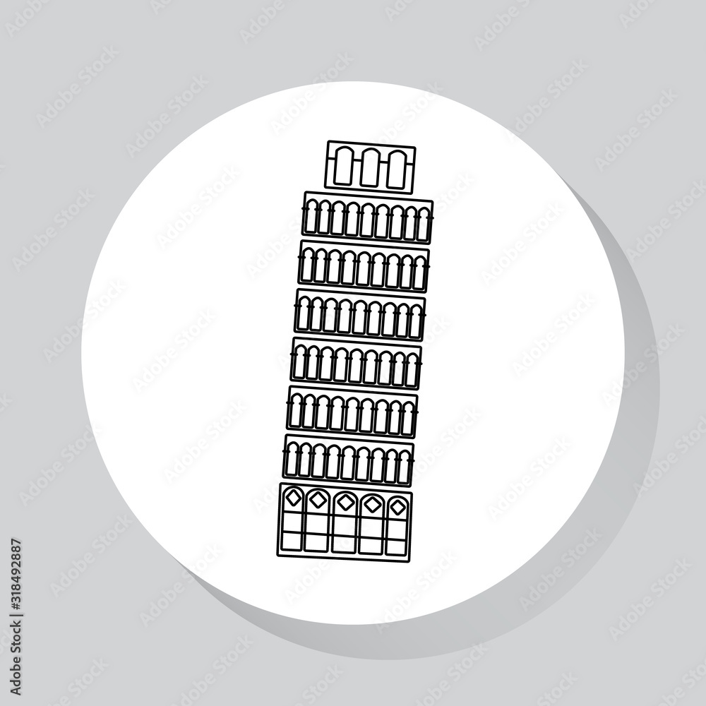Italy architecture  flat design icon. Template element  for web and mobile applications.