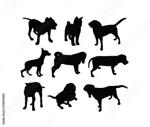 Dog Animal Silhouettes  art vector design