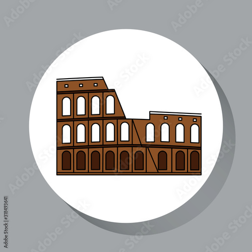 Italy architecture  flat design icon. Template element  for web and mobile applications.